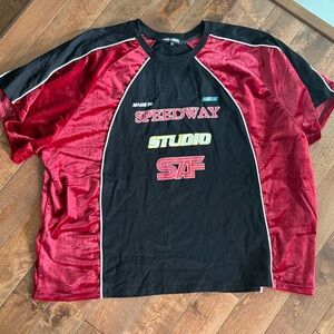 Fashion Nova Red and Black Graphic Tee